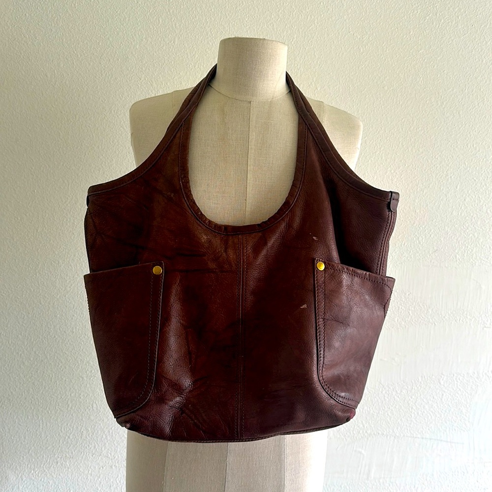 Brown/red/burgundy FRYE leather bag